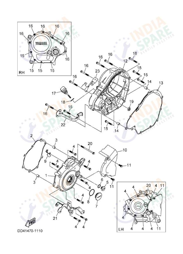 YAMAHA DD41 XSR Series CRANKCASE COVER 1